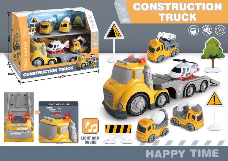 CAMION CONSTRUCTION TRUK CON COMPLEMENTOS LUZ Y SONIDO