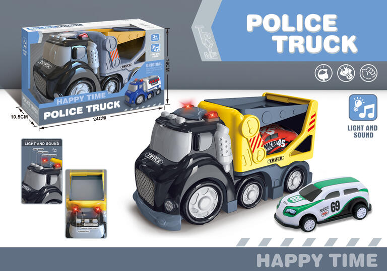 CAMION POLICE TRUCK CON LUZ Y SONIDO