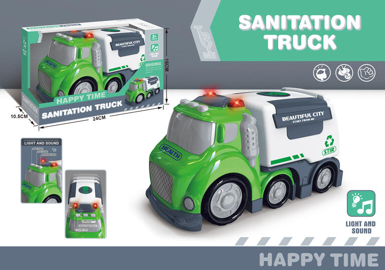 CAMION SANITATION TRUCK CON LUZ Y SONIDO