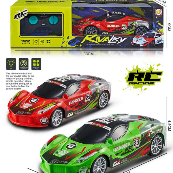 COCHE R/C CARRERA CON SONIDO ESCALA 1:22,2 COLORES