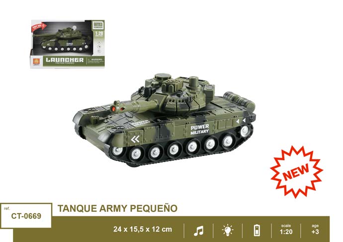 TANQUE POWER ARMY, 1:20 FRICCION LUZ Y SONIDO
