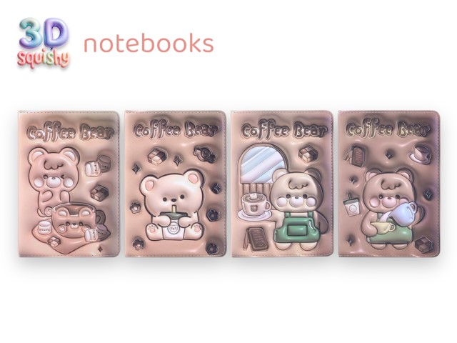 EXP.12 LIBRETAS 3D COFEE BEAR,4 DISEÑOS