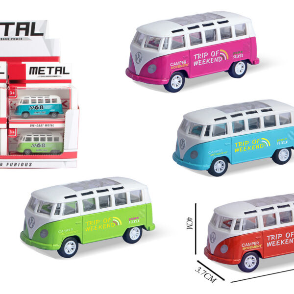 EXP.12 FURGONETAS TRANSPORTER PULL BACK,4 COLORES