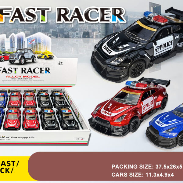 EXP.12 COCHES POLICIA PULL BACK ESCALA 1:36,3 COL.