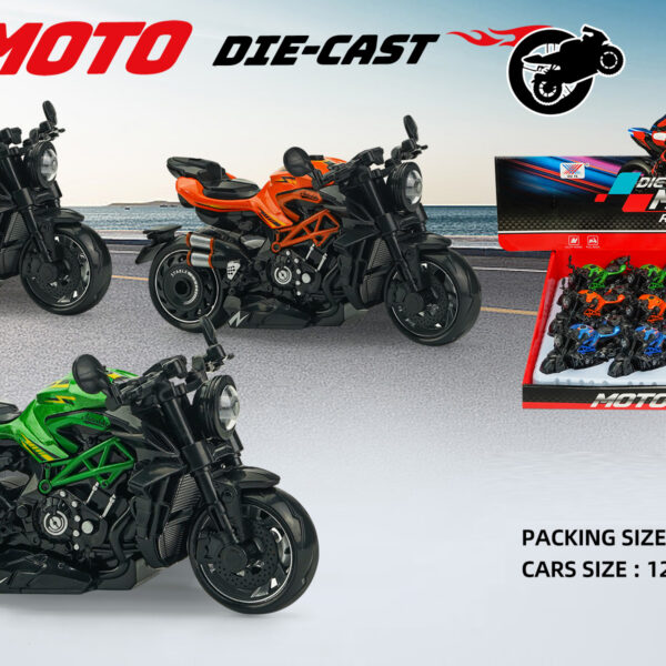 EXP.12 MOTOS RACING ESCALA 1:14 PULL BACK,3 COL.