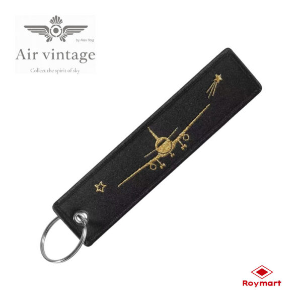 LLAVERO TELA BORDADO AIR VINTAGE PILOT WITH PLANE