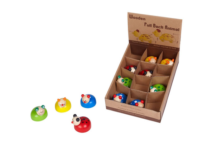 EXP.12 ANIMALES MADERA ROUND C/TRACCION SURTIDOS