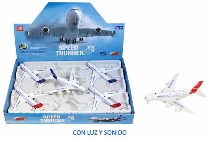 EXP. 6 AVIONES COMERCIALES AIRBUS LUZ Y SONIDO