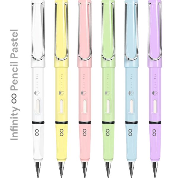BOTE PVC 30 LAPICES INFINITOS 6 COLORES PASTEL