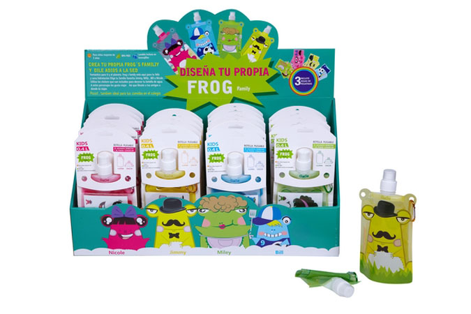EXP.24 BOTELLAS PLAST.0,4 L. INFANTIL,4 DISEÑOS