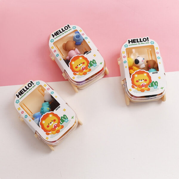 EXP.12 SETS CON 10 GOMAS 3D ANIMALES DEL ZOO