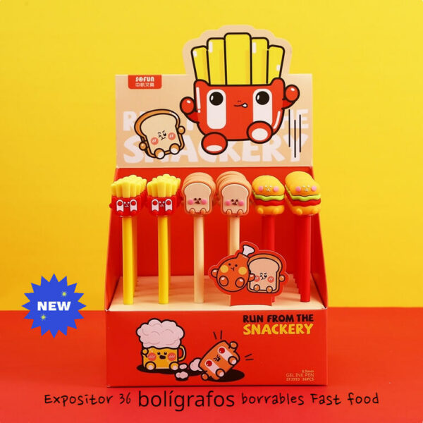 EXP.36 BOLIS GEL BORRABLES FAST FOOD 3 MODELOS