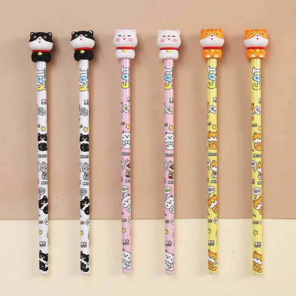 EXP.36 LAPICES CON GOMA 3D LUCKY CATS