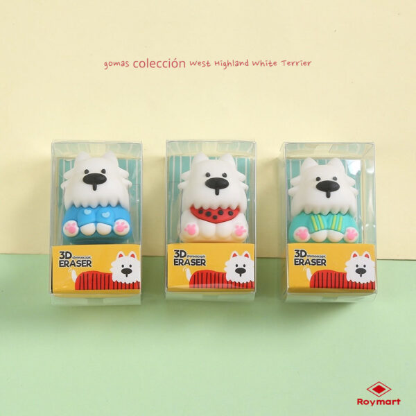 EXP.24 GOMAS DE BORRAR TERRIER DOG 3 COLORES