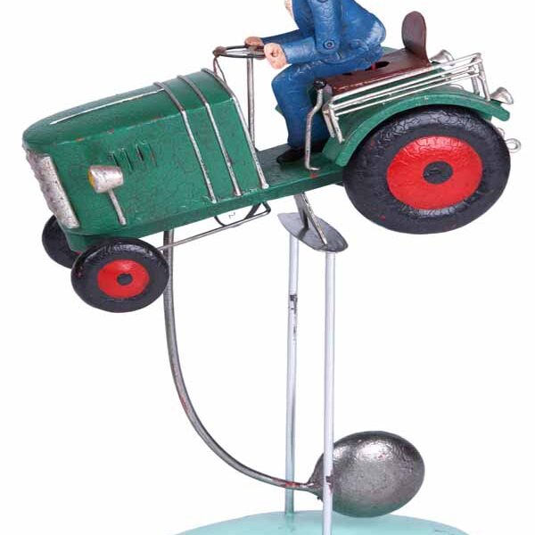 FIGURA METAL BALANCIN TRACTOR VERDE