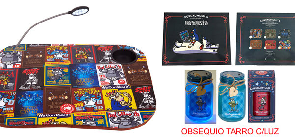 MESA PORTATIL C/ LUZ ,48*38 KKXMX Y TARRO REGALO