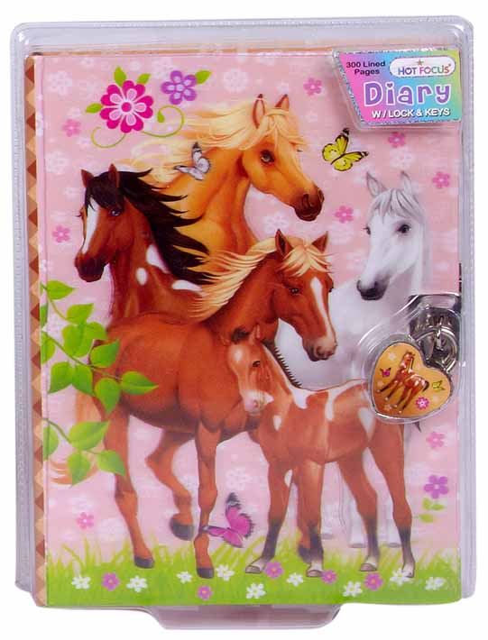 DIARIO C/CANDADO 3D CABALLOS