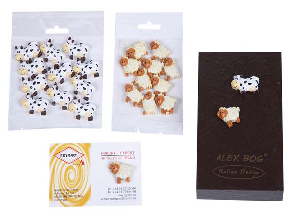 SET 12 STICKERS VACA/OVEJA ,2 MODELOS