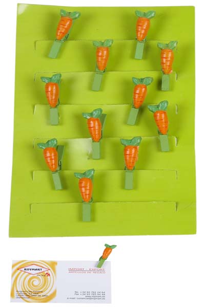 SET 12 PINZAS ZANAHORIA