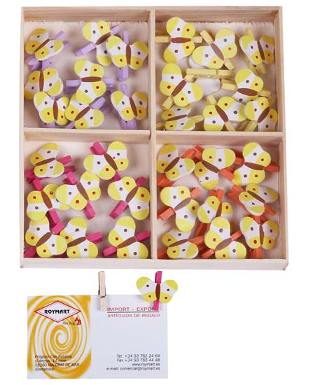 SET 72 PINZAS DE 4 COLORES C/MARIPOSA