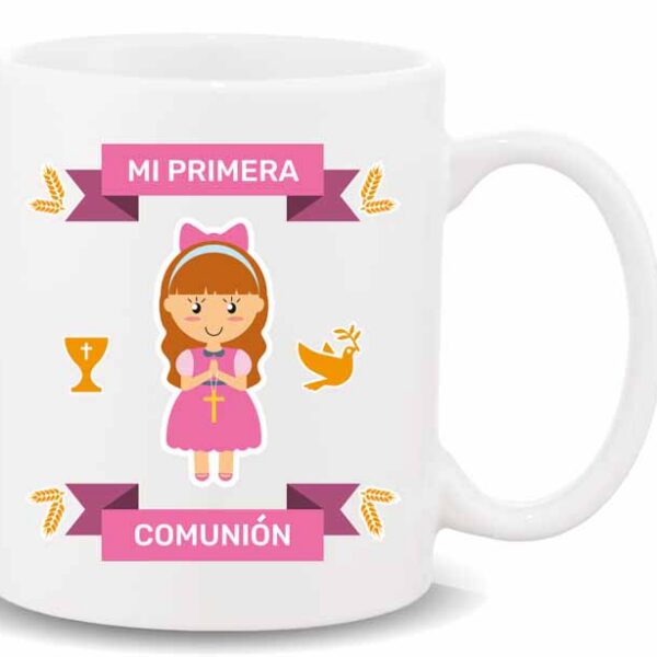 MUG CON MENSAJE ,MI PRIMERA COMUNION NIÑA
