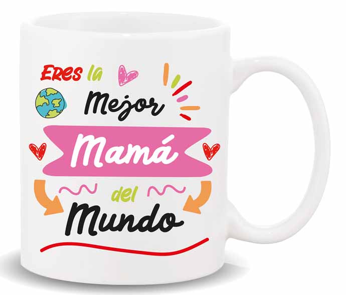 MUG CON MENSAJE ,ERES LA MEJOR MAMA....