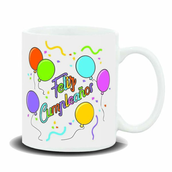 MUG CON MENSAJE FELIZ CUMPLEAÑOS