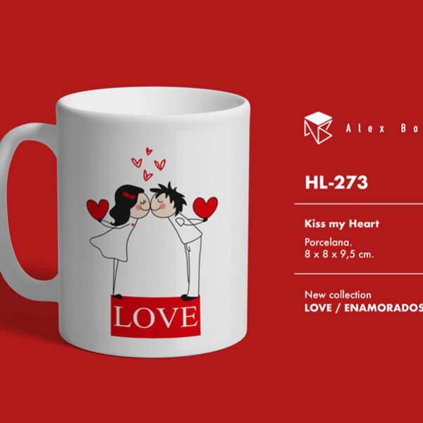 MUG ENAMORADOS LOVE WITH KISS