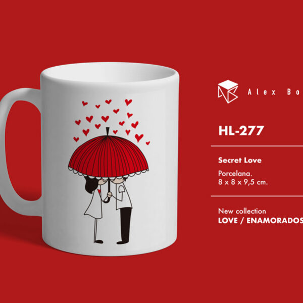 MUG ENAMORADOS LOVE BELOW UMBRELLA
