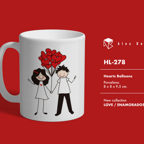 MUG ENAMORADOS LOVE WITH BALLOONS