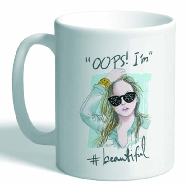 MUG CON MENSAJE I AM BEAUTIFUL