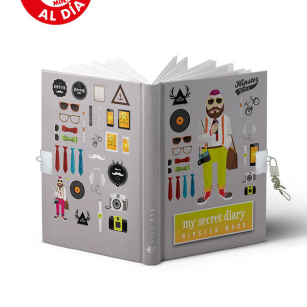 DIARIO A5 168H.C/CANDADO HIPSTER