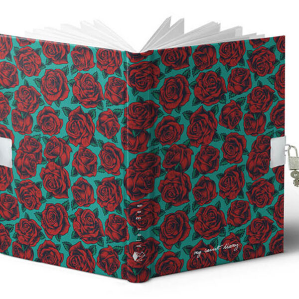 DIARIO A5 168H.C/CANDADO RED ROSES