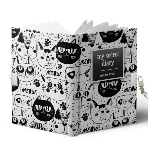 DIARIO A5 168H.C/CANDADO MEOW LOVER