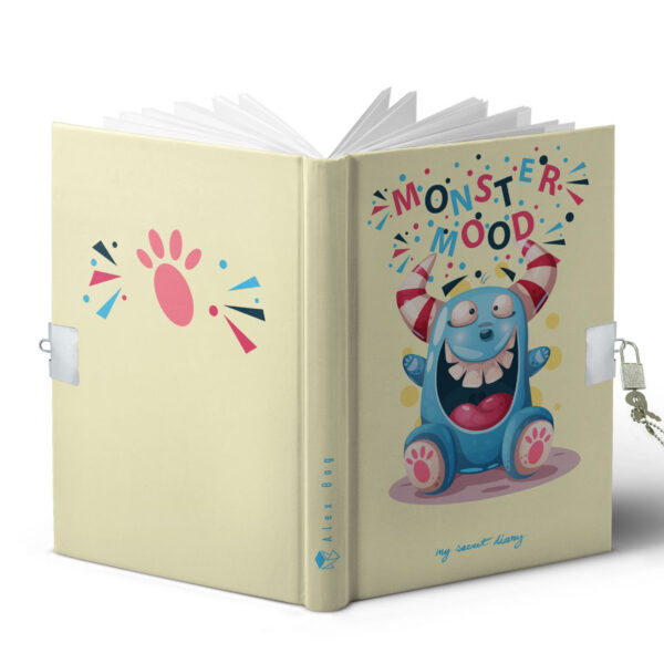 DIARIO A5 168H.C/CANDADO MONSTER MOOD