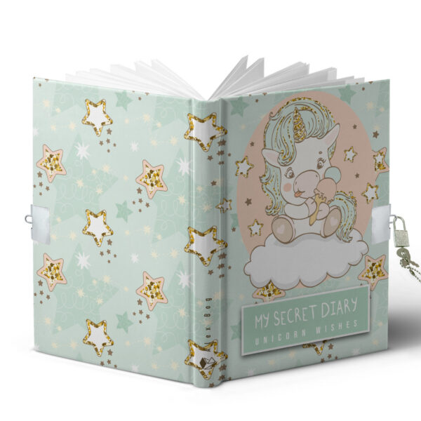 DIARIO A5 168H.C/CANDADO UNICORN WISHES