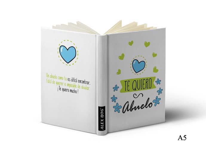 LIBRETA CON MENSAJE A5,TE QUIERO ABUELO