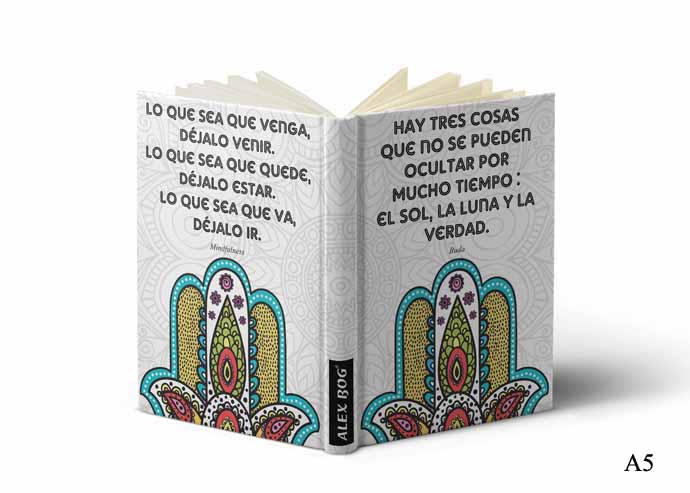 LIBRETA C/ MENSAJE A5 MANDALA HAMSA HANDS