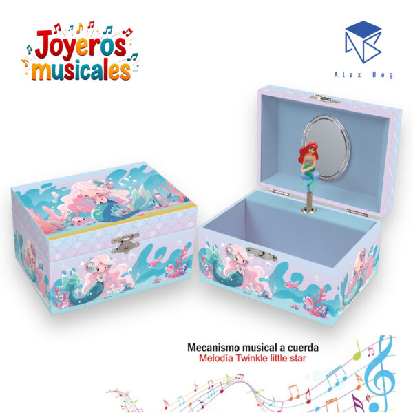 JOYERO MUSICAL PEQUEÑO MERMAID ON THE SEA