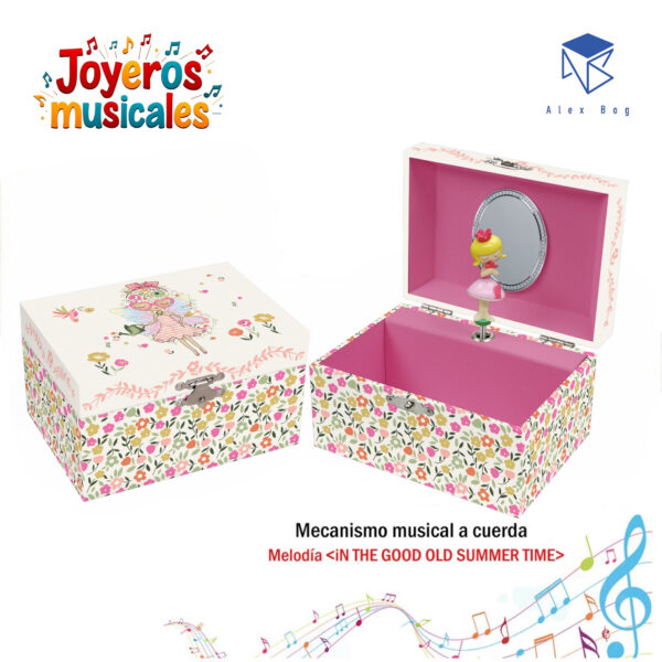 JOYERO MUSICAL PEQUEÑO GIRL ON THE GARDEN