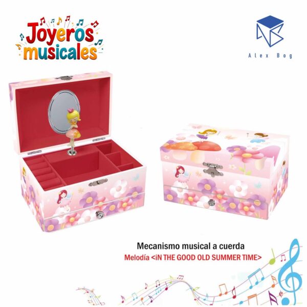 JOYERO MUSICAL MEDIANO FAIRYS AND FLOWERS