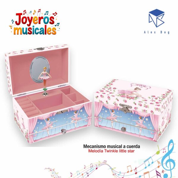 JOYERO MUSICAL MEDIANO BALLERINES AND ROSES