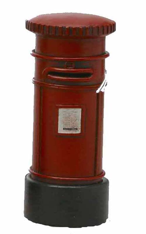 REPLICA EN METAL DE UN BUZON DE CORREOS C/ROJO