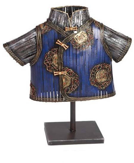 BUSTO METALICO CHINO COLOR AZUL Y NEGRO