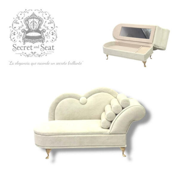 MINI CHAISELONGUE SECRET & SEAT JOYERO PEARL WHITE