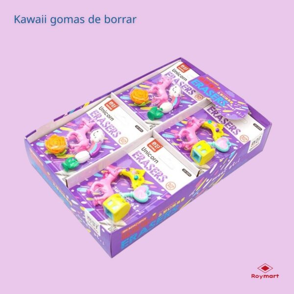 SET 12 GOMAS SURTIDAS UNICORNIOS,2 MODELOS