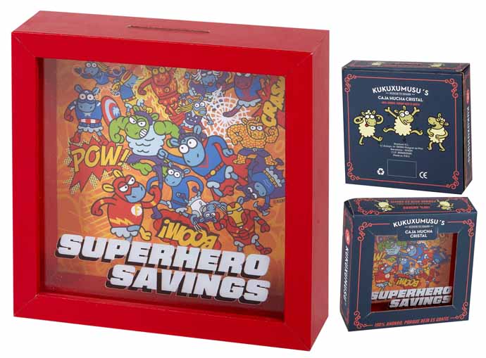 HUCHA MADERA KUKUXUMUXU SUPERHERO