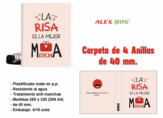CARPETA 4 ANILLAS ,LA RISA ES LA MEJOR MEDICINA