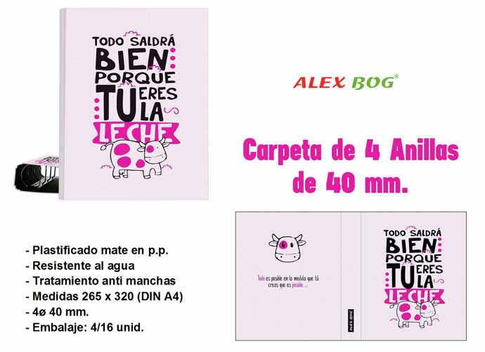 CARPETA 4 ANILLAS ,TODO SALDRA BIEN PORQUE ERES LA
