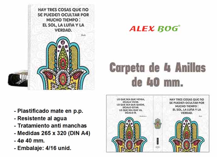 CARPETA 4 ANILLAS ,COL.MANDALA,LO QUE SEA QUE ....